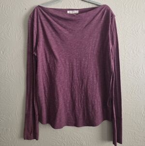 Free People We The Free Off Shoulder Boat Beck Cowl Long Sleeve Tee M